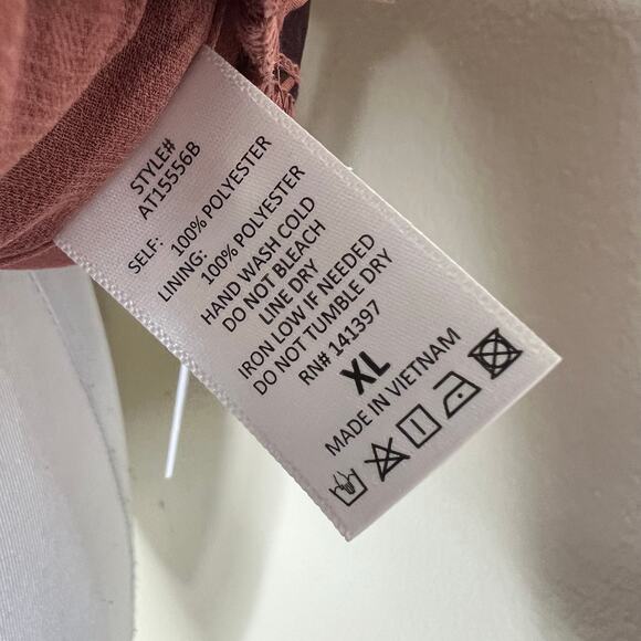 ASTR The Label Cross Back Tank Top XL Zebra Animal Print Pleated Pink Brown NEW - Picture 10 of 12